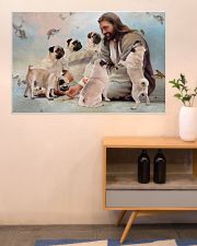 God surrounded by Pug angels Gift for you 36x24 Poster poster-landscape-36x24-lifestyle-22
