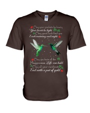 Hummingbird may your pockets be heavy bird lover V-Neck T-Shirt tile