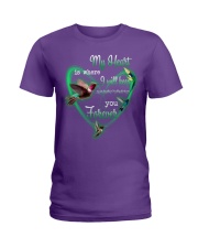 Hummingbird my heart is where bird lover Ladies T-Shirt tile