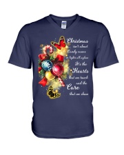 Butterfly candy cane gift for butterfly lovers V-Neck T-Shirt tile