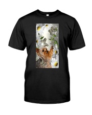 Yorkshire terrier daisy and butterfly Classic T-Shirt tile