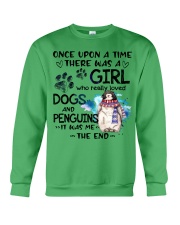 Penguin and dog it was me the end penguin lovers Crewneck Sweatshirt tile