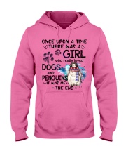 Penguin and dog it was me the end penguin lovers Hooded Sweatshirt tile