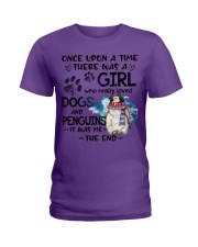 Penguin and dog it was me the end penguin lovers Ladies T-Shirt tile