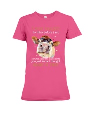Cow thought about it first cow lovers Premium Fit Ladies Tee tile