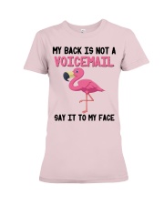 Flamingo say it to my face birds lovers Premium Fit Ladies Tee tile