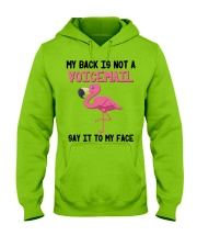 Flamingo say it to my face birds lovers Hooded Sweatshirt tile
