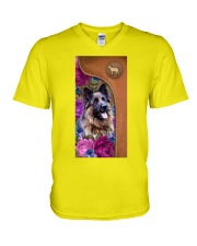 German shepherd magical dog mom V-Neck T-Shirt tile