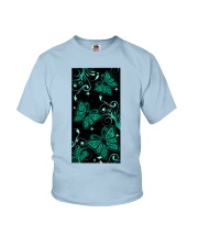 Butterfly green pattern insects bugs lover Youth T-Shirt tile