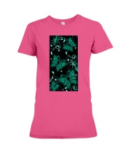 Butterfly green pattern insects bugs lover Premium Fit Ladies Tee tile