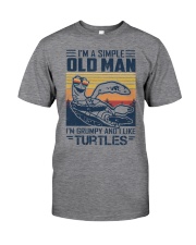 Turtles a simple old man turtle lovers Classic T-Shirt front