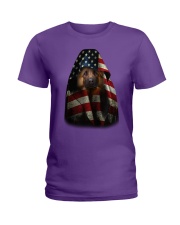 German shepherd special flag dog moms Ladies T-Shirt tile