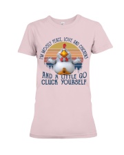 Chicken a little go chicken lovers Premium Fit Ladies Tee tile