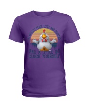 Chicken a little go chicken lovers Ladies T-Shirt tile