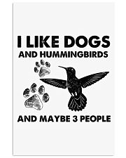 Hummingbird and dog three people bird lover Vertical Poster tile
