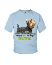 Yorkshire terrier if you are lucky dog mom Youth T-Shirt tile