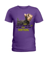 Yorkshire terrier if you are lucky dog mom Ladies T-Shirt tile