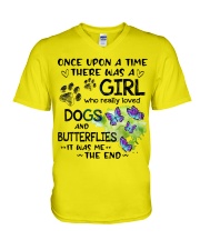 Butterfly dog it was me the end V-Neck T-Shirt tile