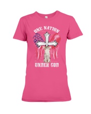 Chihuahua one nation under god dog mom Premium Fit Ladies Tee tile