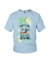 Sewing A girl who loves Gift for you Youth T-Shirt tile