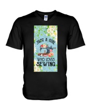 Sewing A girl who loves Gift for you V-Neck T-Shirt tile