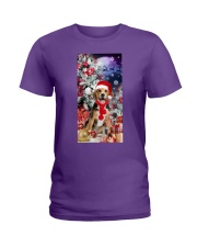 Beagle and Christmas gift box gift for dog lovers Ladies T-Shirt tile