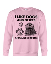 Otter and dog three people Crewneck Sweatshirt tile