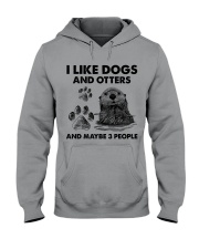 Otter and dog three people Hooded Sweatshirt tile