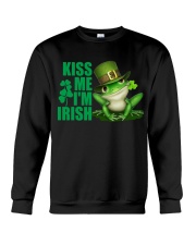 Frog kiss me i am irish frog lover Crewneck Sweatshirt front