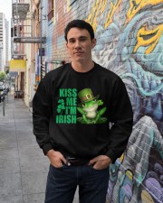 Frog kiss me i am irish frog lover Crewneck Sweatshirt lifestyle-unisex-sweatshirt-front-2
