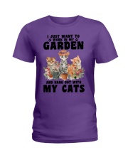 Cat work in my garden cat moms Ladies T-Shirt tile