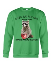 Raccoons And Coffee make me happy Gift for you Crewneck Sweatshirt tile