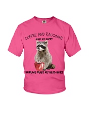 Raccoons And Coffee make me happy Gift for you Youth T-Shirt tile