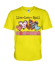 Grandma live love spoil V-Neck T-Shirt tile