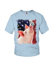 Pig butterfly on nose pig lovers Youth T-Shirt tile