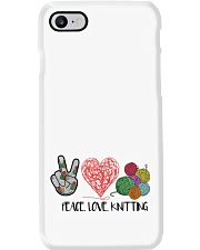 Peace love knitting gift for you Phone Case tile