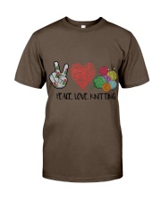 Peace love knitting gift for you Premium Fit Mens Tee tile