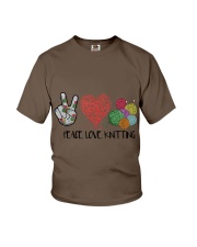 Peace love knitting gift for you Youth T-Shirt tile