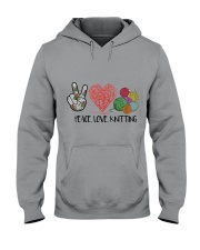 Peace love knitting gift for you Hooded Sweatshirt tile