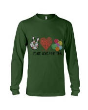 Peace love knitting gift for you Long Sleeve Tee tile