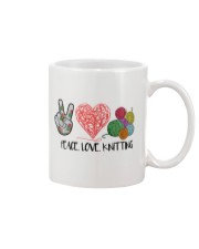Peace love knitting gift for you Mug tile