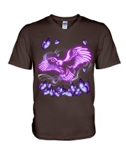 Eagle magical purple eagle lovers bird lovers V-Neck T-Shirt tile