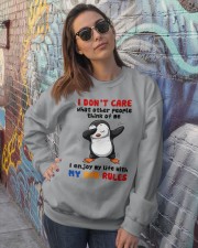 Penguin my own rules gift for penguin lover Crewneck Sweatshirt lifestyle-unisex-sweatshirt-front-3