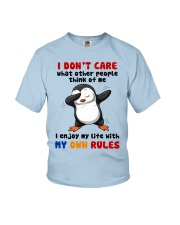 Penguin my own rules gift for penguin lover Youth T-Shirt tile