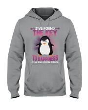 Penguin stay away idiots penguin lovers Hooded Sweatshirt tile
