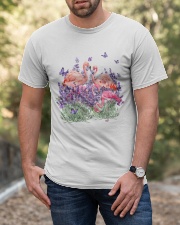 Flamingo and Gorgeous Purple flower-flamingo lover Classic T-Shirt apparel-classic-tshirt-lifestyle-front-53