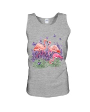 Flamingo and Gorgeous Purple flower-flamingo lover Unisex Tank tile