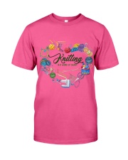 Knitting Work of heart Gift for you Classic T-Shirt tile