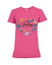 Knitting Work of heart Gift for you Premium Fit Ladies Tee tile