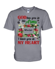 Hummingbird have you in heart personalized f V-Neck T-Shirt tile